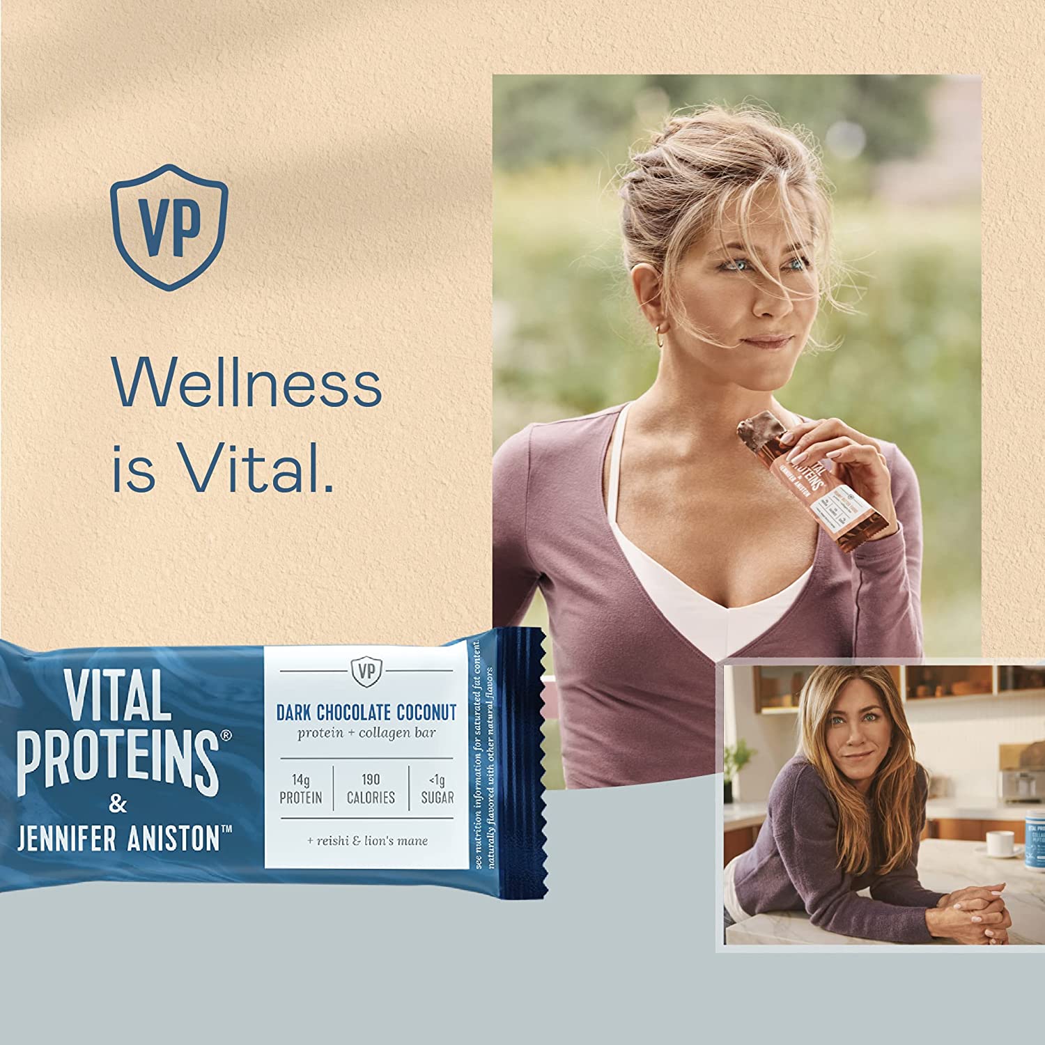 Vital Proteins® & Jennifer Aniston™ Dark Chocolate Coconut Flavored Protein and Collagen Bar 12