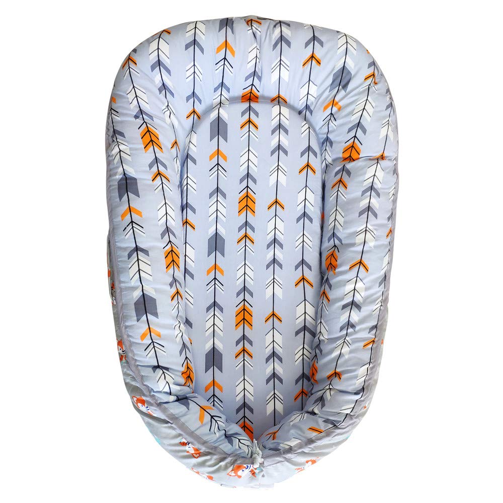 Abreeze Fox Baby Lounger Baby Nest Arrow Portable Super Soft Organic Cotton and Breathable Newborn L