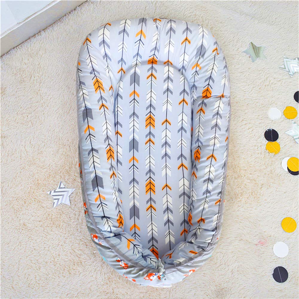 Abreeze Fox Baby Lounger Baby Nest Arrow Portable Super Soft Organic Cotton and Breathable Newborn L