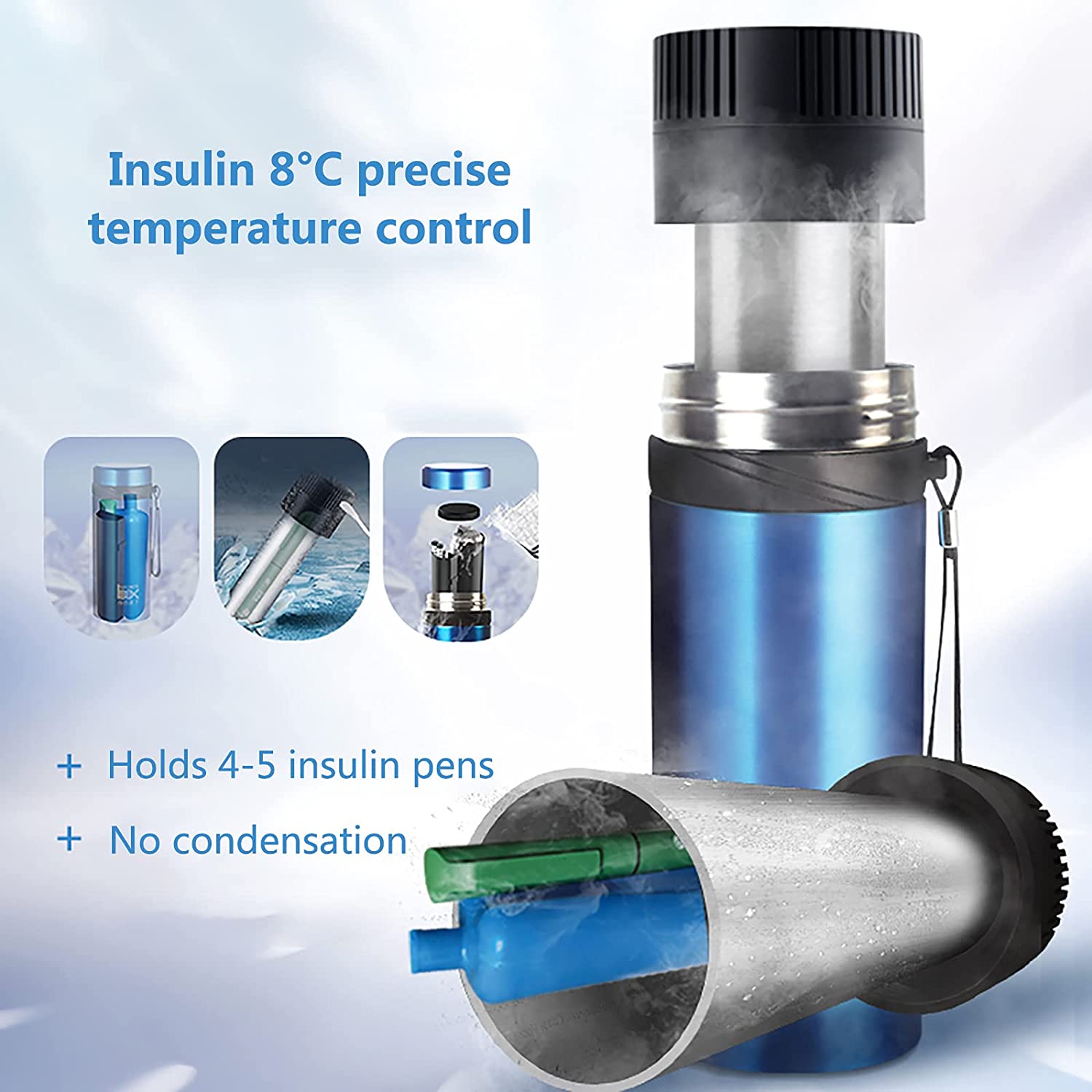 Fridges Diabetes Cooler Travel Case, Insulin Refrigerated Cup, 2-8°C Drug Constant Temperature Refr
