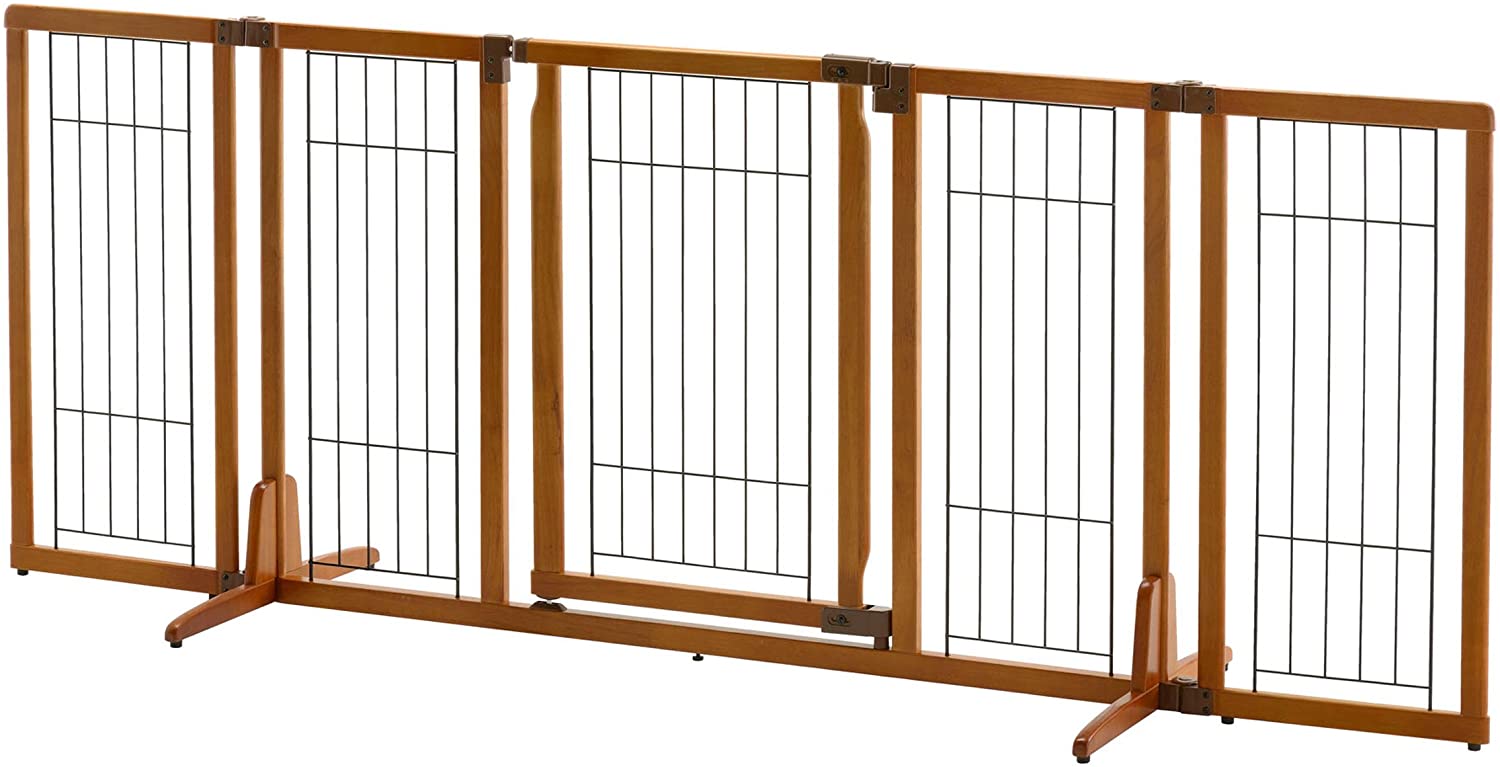 Richell Wide Premium Plus Freestanding Pet Gate with Door, 55