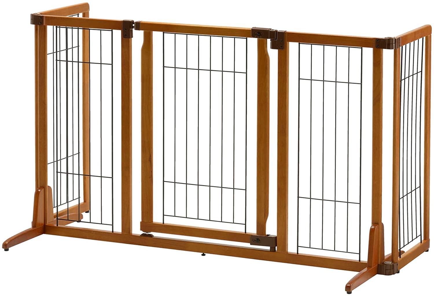 Richell Wide Premium Plus Freestanding Pet Gate with Door, 55" to 84