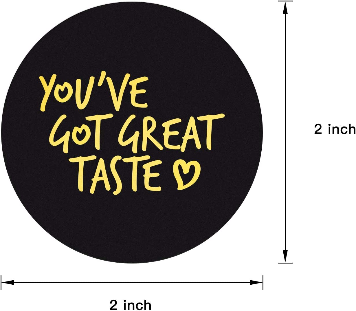 WRAPAHOLIC You've Got Great Taste Stickers - Black Background Gold Foil Business Thank You Stickers,