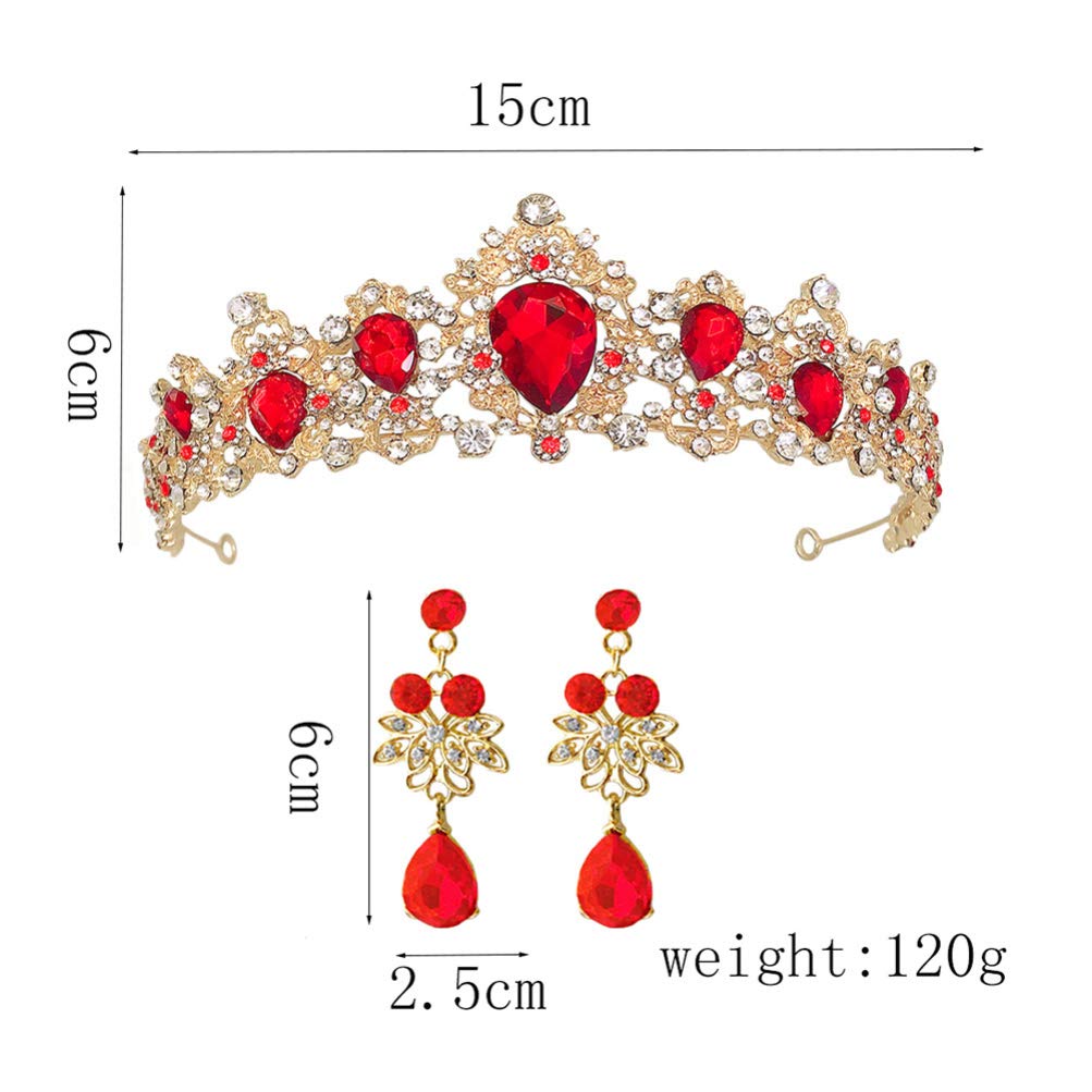 Uonlytech 1 Set Baroque Wedding Crown Elegant Bride Costume Headpiece Shinny Rhinestone Queen Crown 