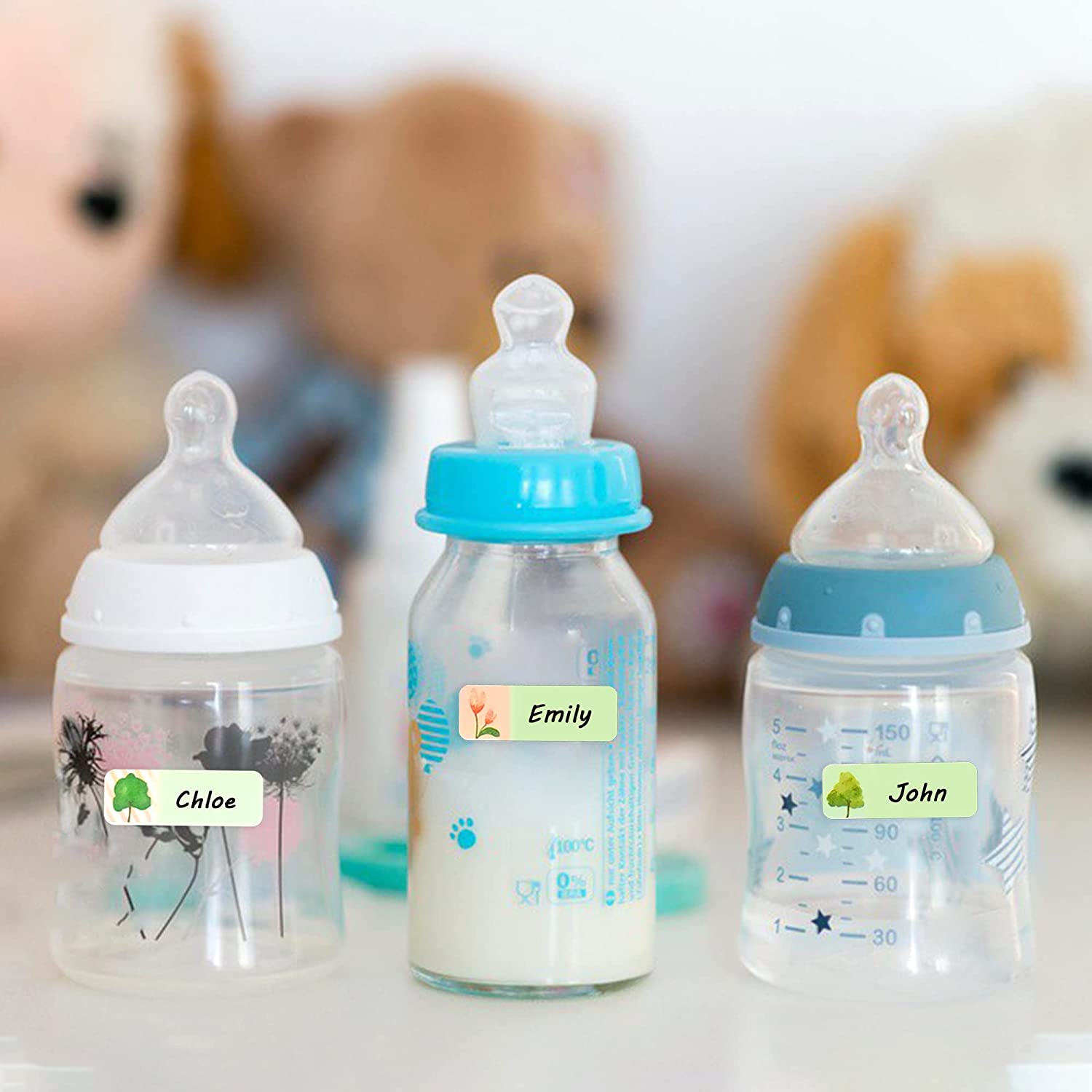 196pcs Personalized Baby Bottle Labels Name Labels for Kids Daycare School Supplies Waterproof Custo