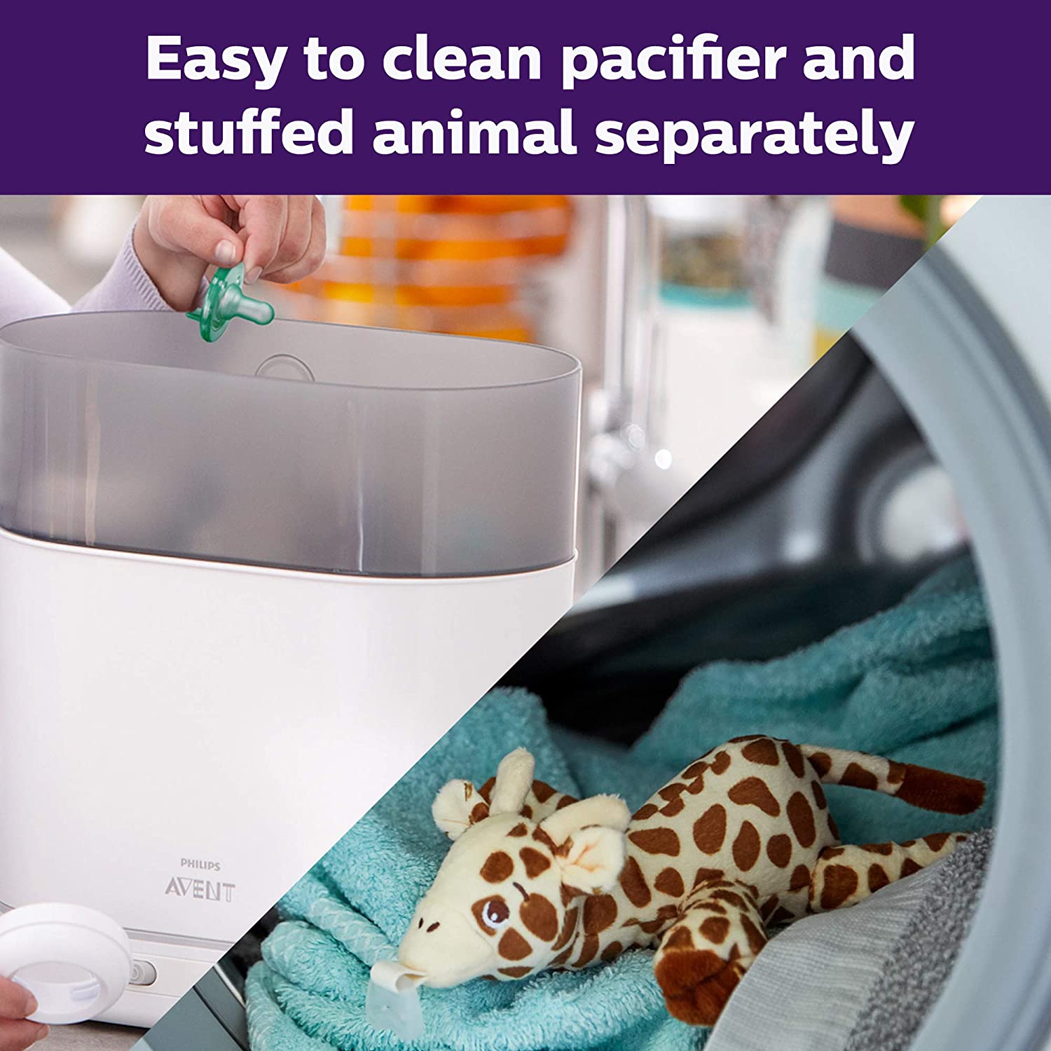 Philips AVENT Soothie Snuggle Pacifier Holder with Detachable Pacifier, Koala, 0m+, SCF347/06