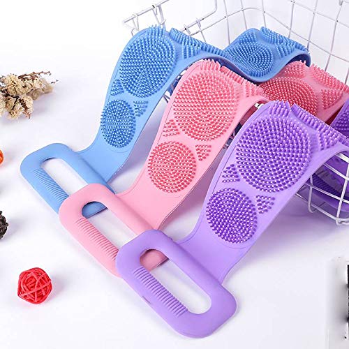Silicone Bath Body Brush,Cleaning Towel Wash Body Belt Brush Bath Towel,Long Strap Silicone Body Scr