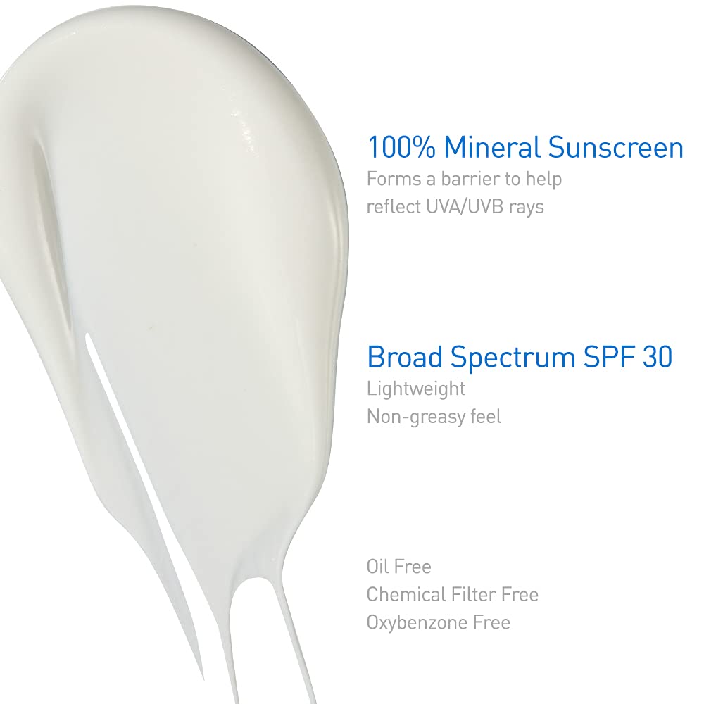 CeraVe 100 Mineral Sunscreen SPF 30 Face Sunscreen with Zinc Oxide