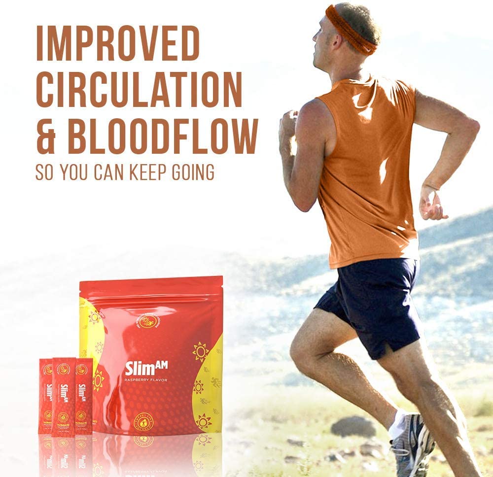 TLC IASO Slim AM Dietary Supplement Non-Caffeinated Raspberry Drink Mix, Made with L-Arginine & Natu