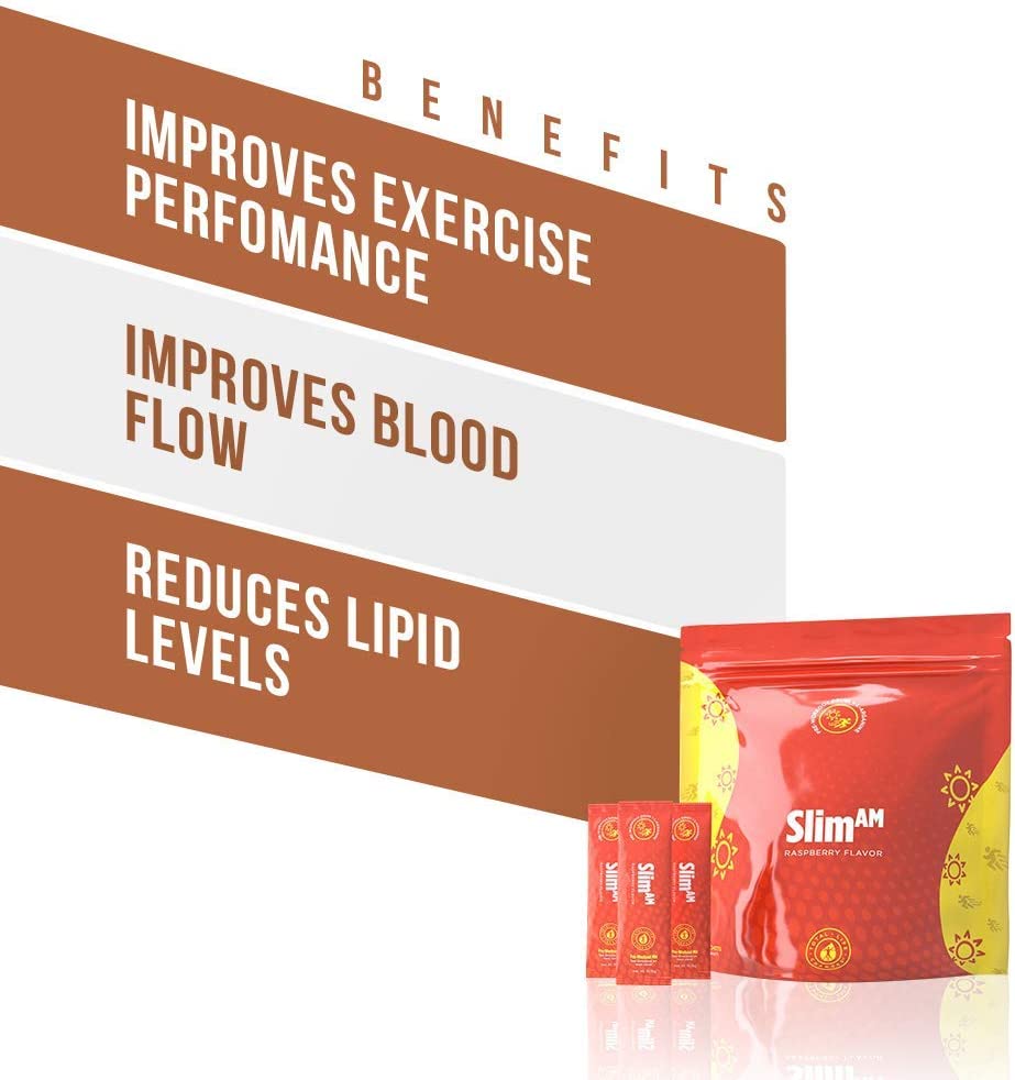 TLC IASO Slim AM Dietary Supplement Non-Caffeinated Raspberry Drink Mix, Made with L-Arginine & Natu