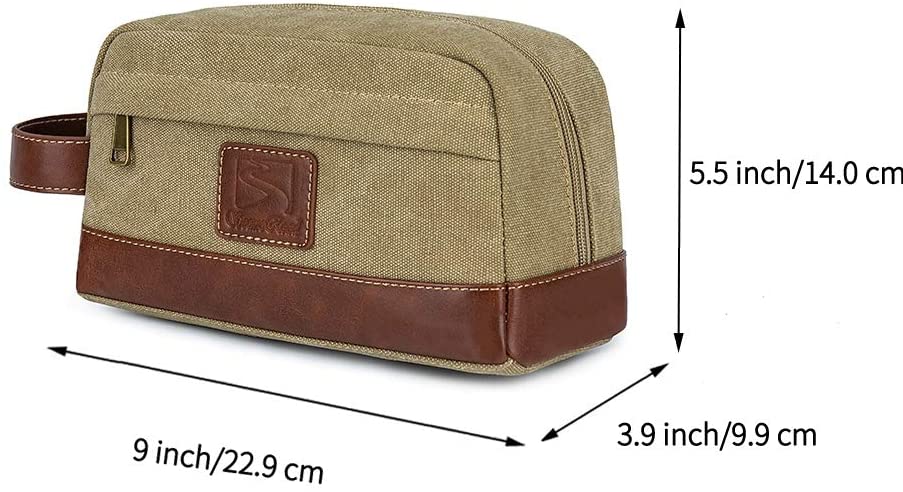 SEEMEROAD Toiletry Bag for Men, Travel Toiletries Bag|Water-resistant Dopp Kit, Leather Shaving Orga