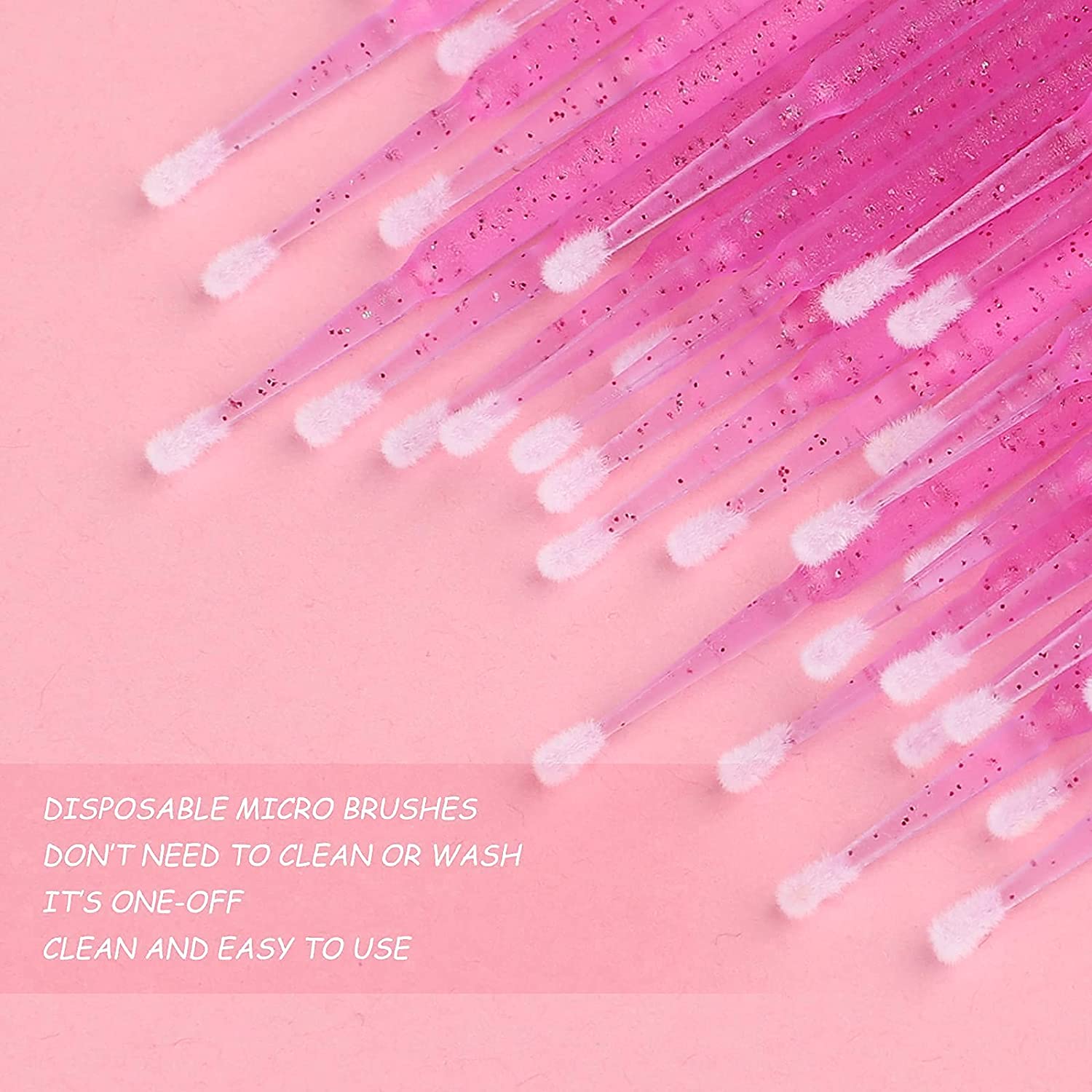 400PCS Crystal Micro Brush Applicator Disposable Micro Cotton Swabs for Eyelash Extensions Makeup Cl