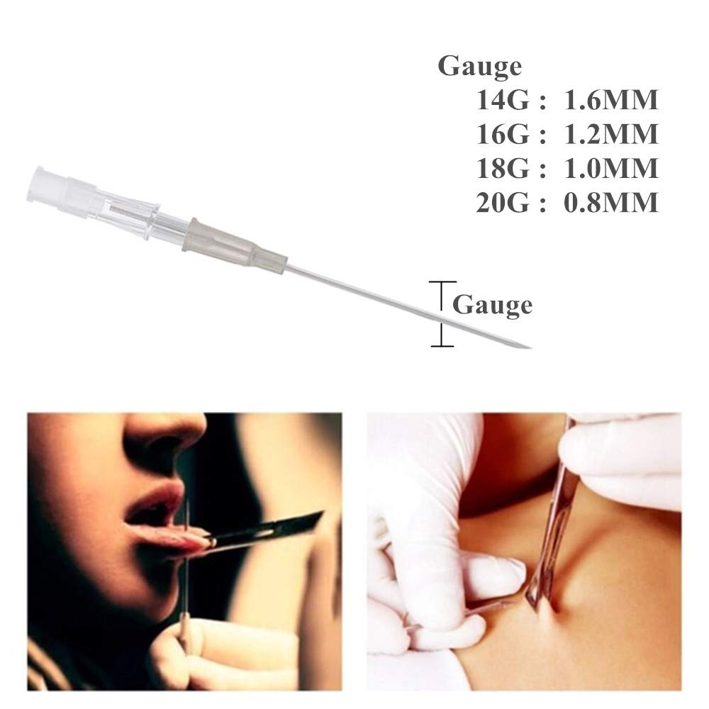 Ear Nose Piercing Needles - Yuelong 50PCS 14 Gauge Piercing Needles IV Catheter Needles for Piercing