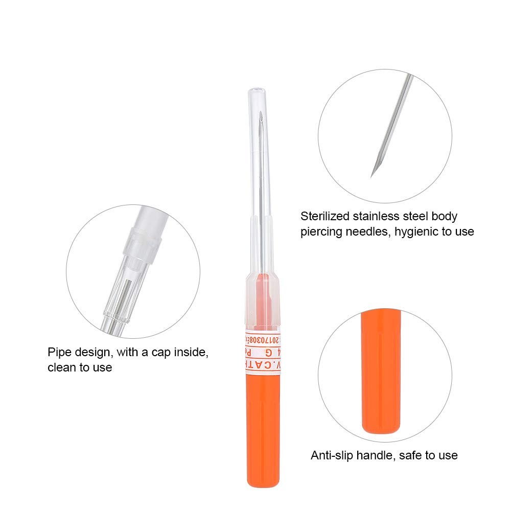 Ear Nose Piercing Needles - Yuelong 50PCS 14 Gauge Piercing Needles IV Catheter Needles for Piercing