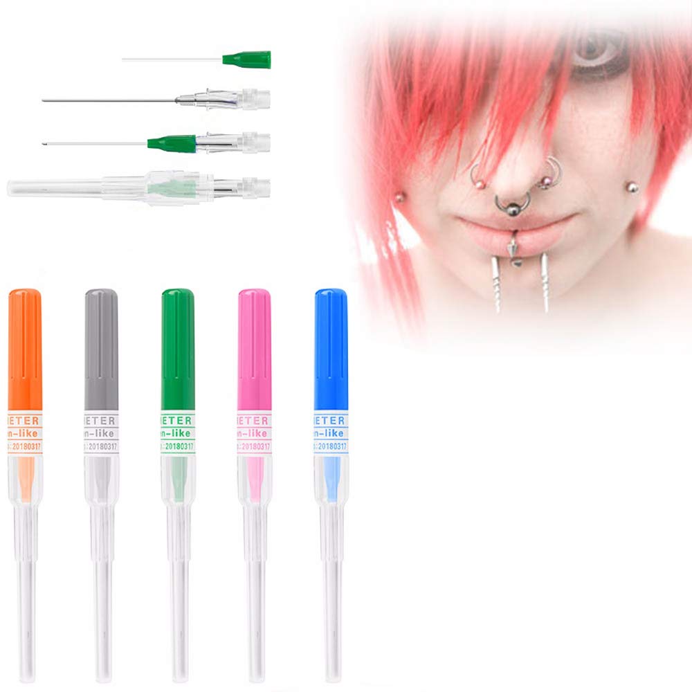 Ear Nose Piercing Needles - Yuelong 50PCS 14 Gauge Piercing Needles IV Catheter Needles for Piercing