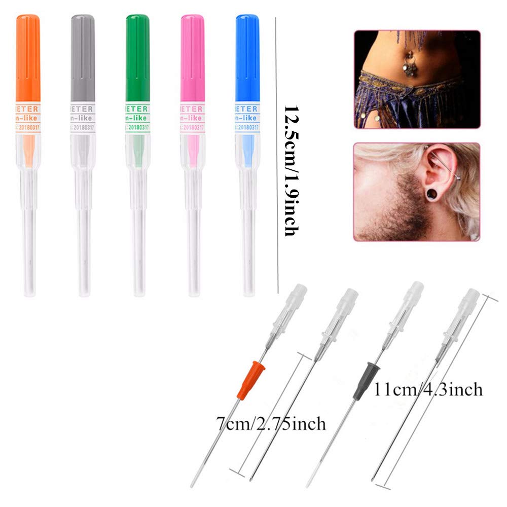 Ear Nose Piercing Needles - Yuelong 50PCS 14 Gauge Piercing Needles IV Catheter Needles for Piercing