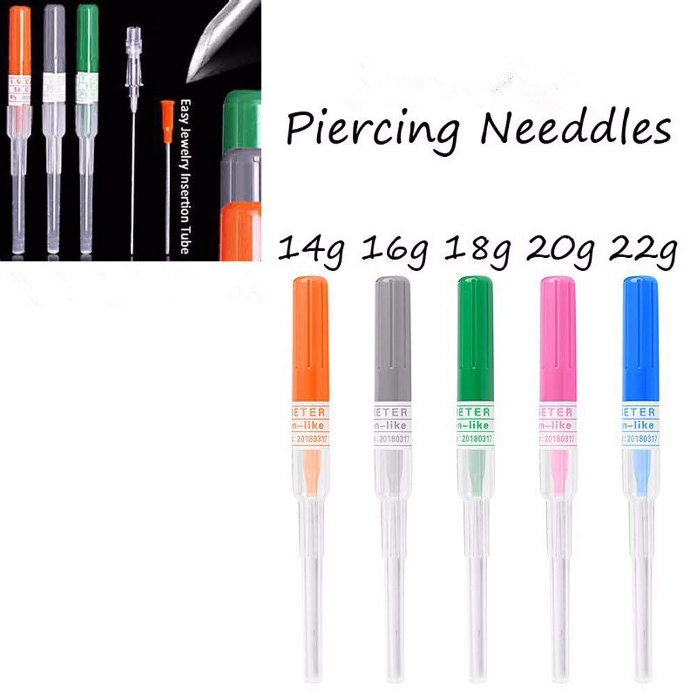 Ear Nose Piercing Needles - Yuelong 50PCS 14 Gauge Piercing Needles IV Catheter Needles for Piercing