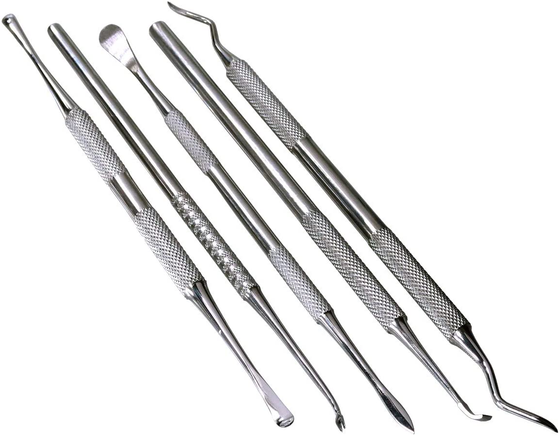 HTS 152D5 5 Pc Stainless Steel Scraper Wax & Clay Sculpting Tool Set