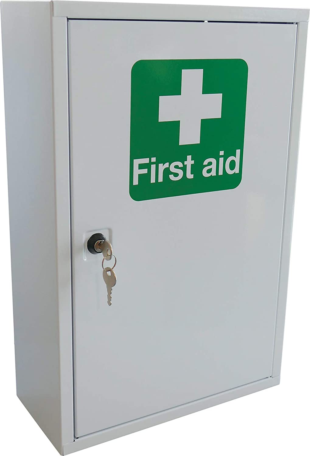 Safety First Aid Cabinet BS 8599 Compliant, Large (1-50 Persons) Fully Stocked Lockable Metal Medica