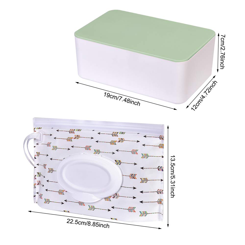 TORASO Tissue Box with Lid Baby Wipes Dispenser Pouch with Lids Baby Wipe Holder Keeps Wipes Fresh S