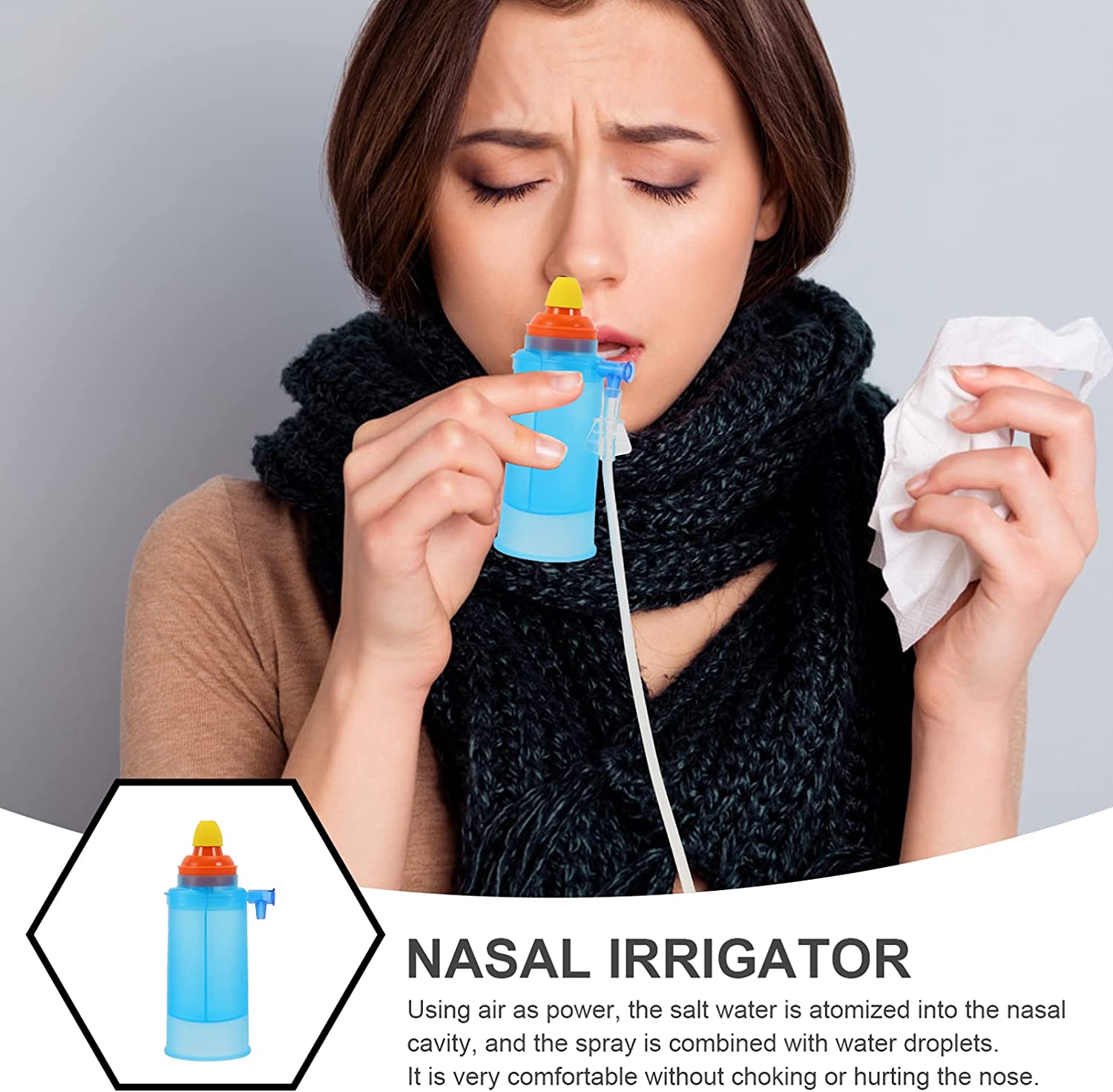 DOITOOL Neti Pot Sinus Rinse Bottle Nasal Wash Bottle Allergy Cleaner Pressure Nasal Irrigation Syst
