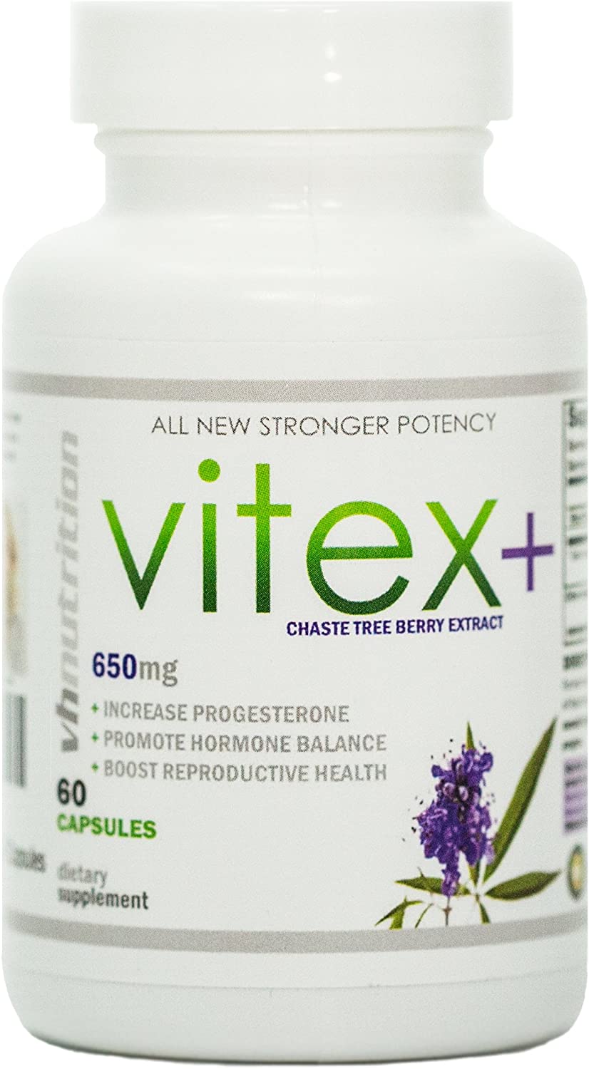 VH Nutrition Vitex+ | 650mg Vitex Chasteberry Supplement for Women - 30 Day Supply - 60 Capsules