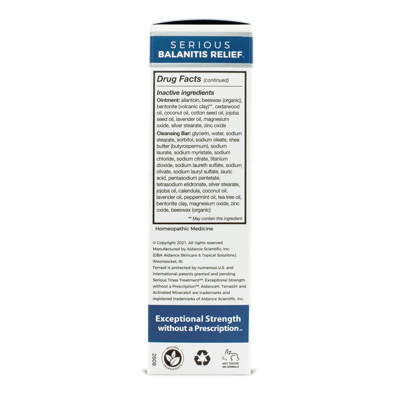 Balanitis Treatment 2-Product Ointment and Cleansing Bar System by Terrasil with All-Natural Activat