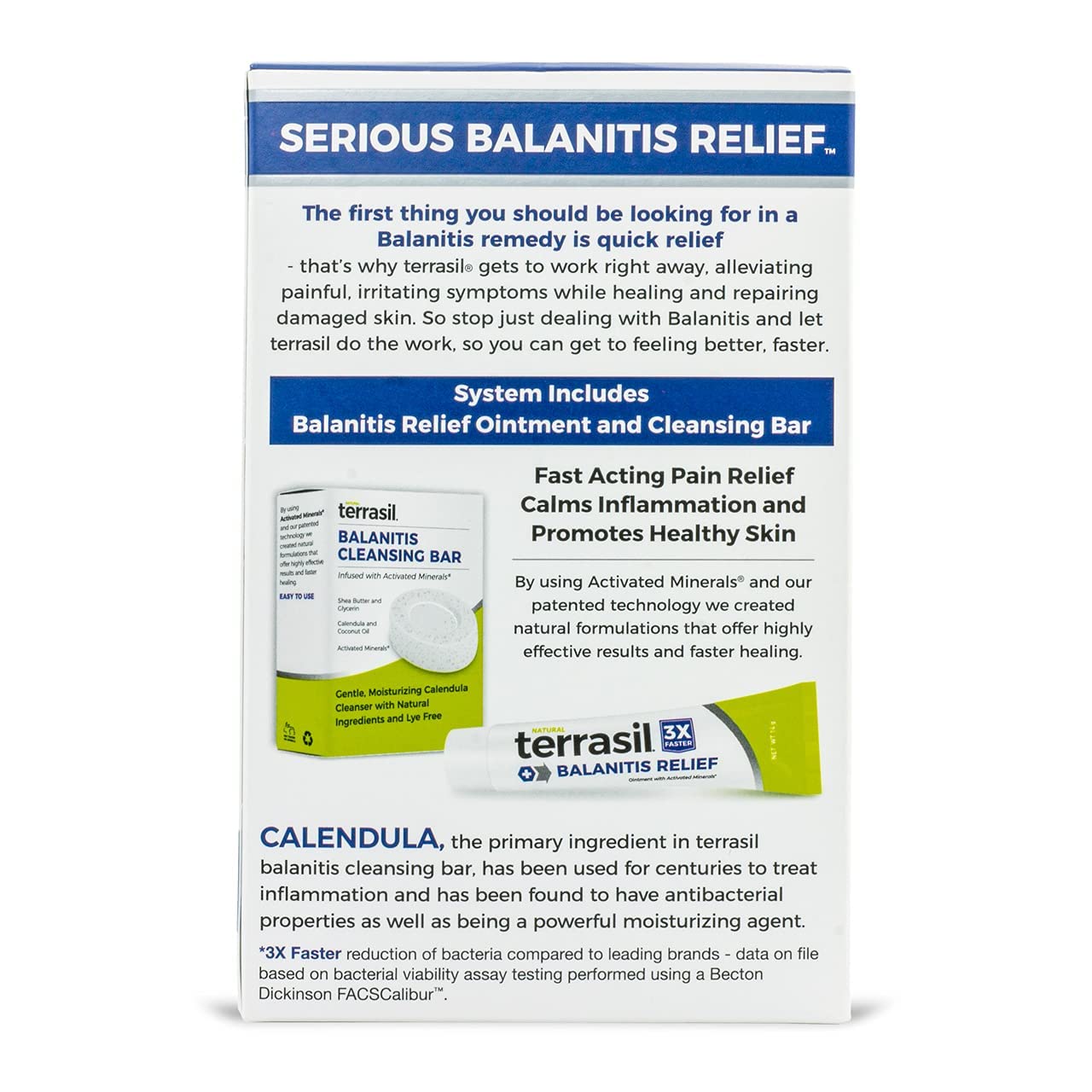 Balanitis Treatment 2-Product Ointment and Cleansing Bar System by Terrasil with All-Natural Activat