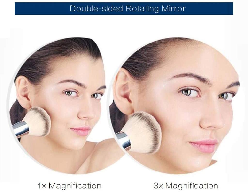 BAOFI Makeup Mirror LED Luminated Wall Mount, 8 Inch Bathroom Shaving Mirror Wall Mounted Square Van