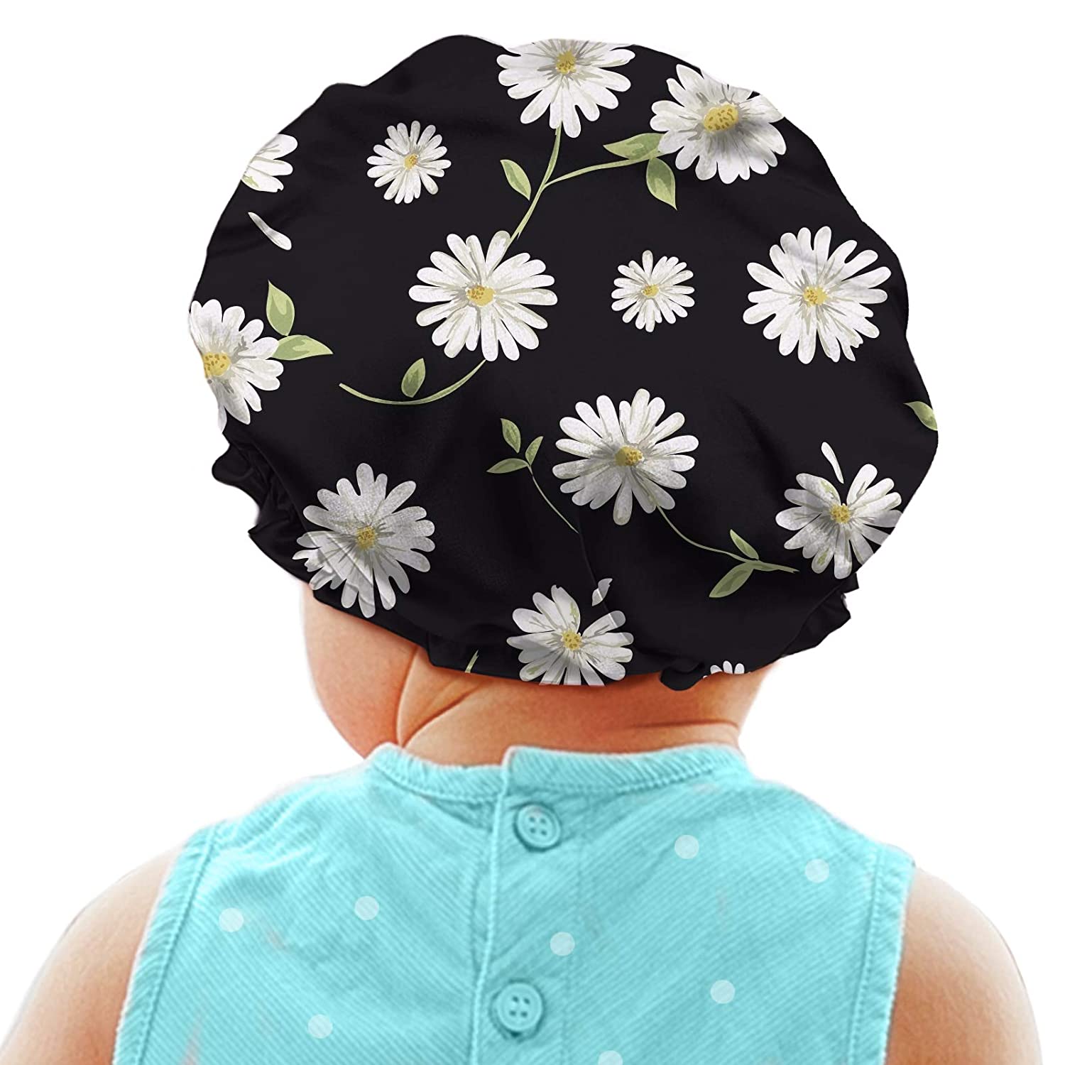 Babrukda Kids Hair Cover Satin Bonnet Satin Sleep Cap Adjustable Elastic Band Beanie Hat for Night S