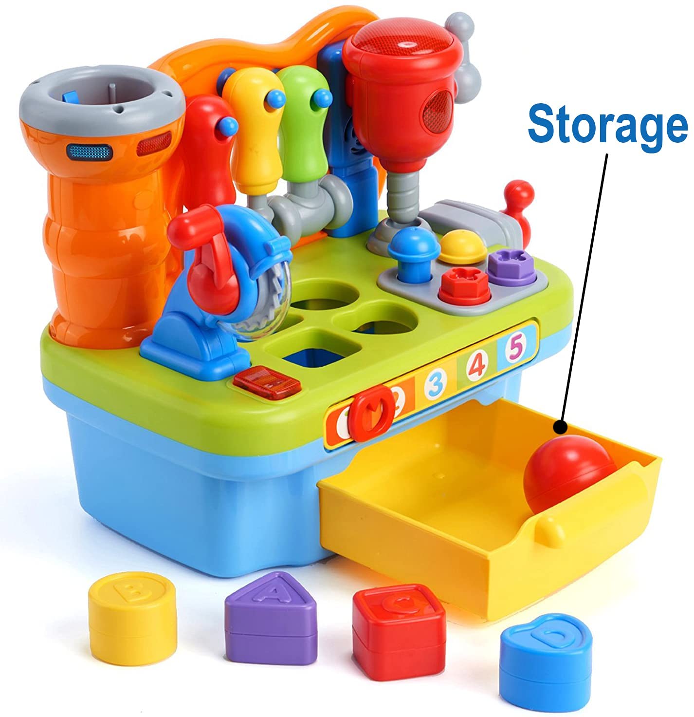 Little Engineer Multifunctional Kids Musical Learning Tool Workbench - Educational Learning Toy Shap