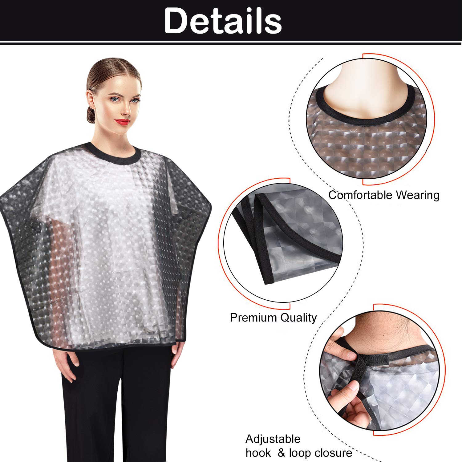 Noverlife Waterproof Chemical Resistant Short Barber Cape, Hair Conditioning Hot Oil Shawl Cloth for