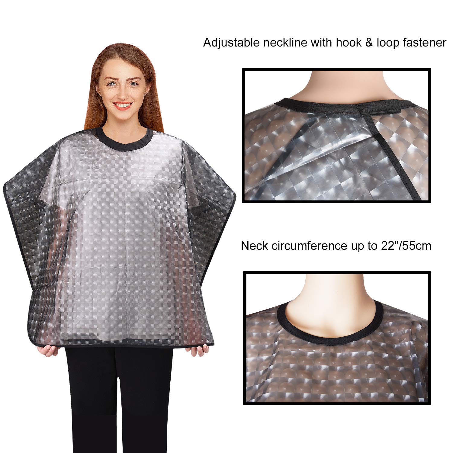 Noverlife Waterproof Chemical Resistant Short Barber Cape, Hair Conditioning Hot Oil Shawl Cloth for