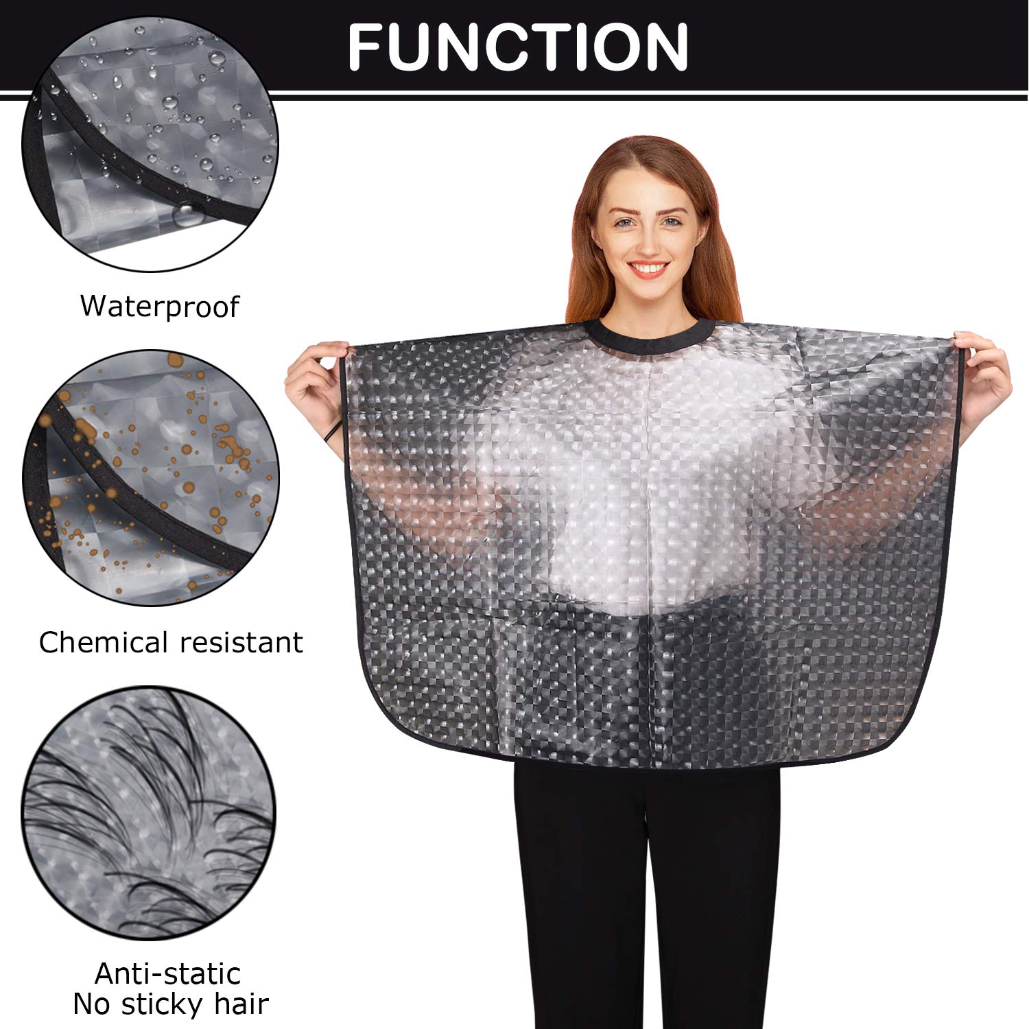 Noverlife Waterproof Chemical Resistant Short Barber Cape, Hair Conditioning Hot Oil Shawl Cloth for