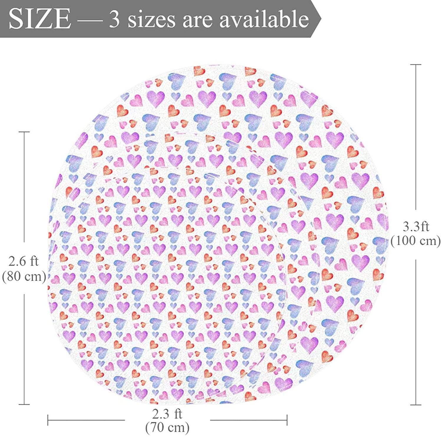 Round Mats for Floor Anti Slip Mat Suit for Living Room Bedroom Kitchen Bathroom 31.5 Inch Diameter 