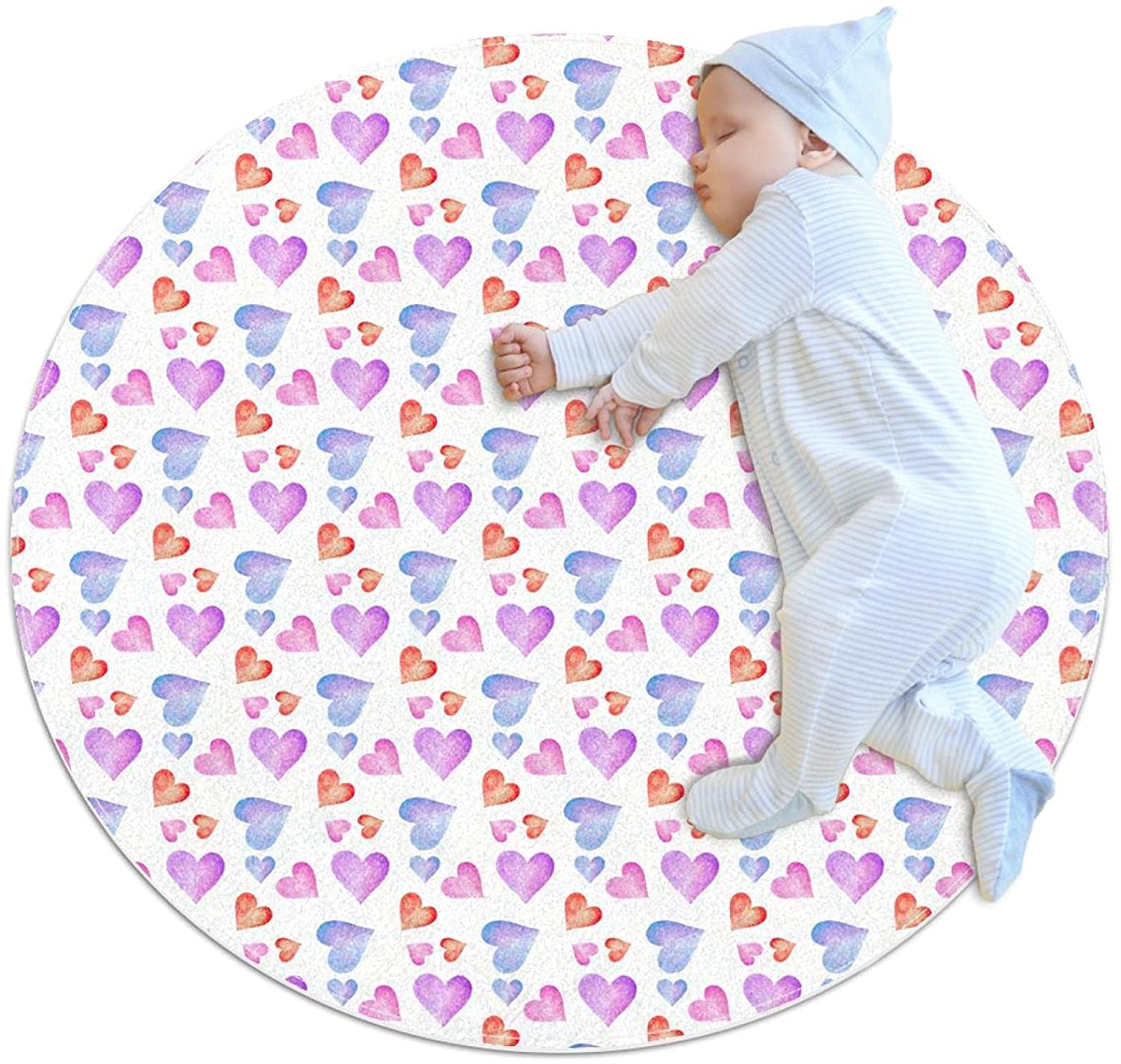 Round Mats for Floor Anti Slip Mat Suit for Living Room Bedroom Kitchen Bathroom 31.5 Inch Diameter 