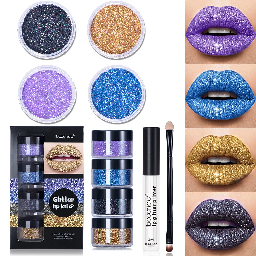 Ibcccndc Stay Golden Cosmetics Glitter Lip Kit Gloss Lipstick Metallic Glitter Lipstick Long Lasting