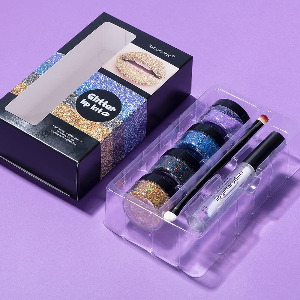 Ibcccndc Stay Golden Cosmetics Glitter Lip Kit Gloss Lipstick Metallic Glitter Lipstick Long Lasting