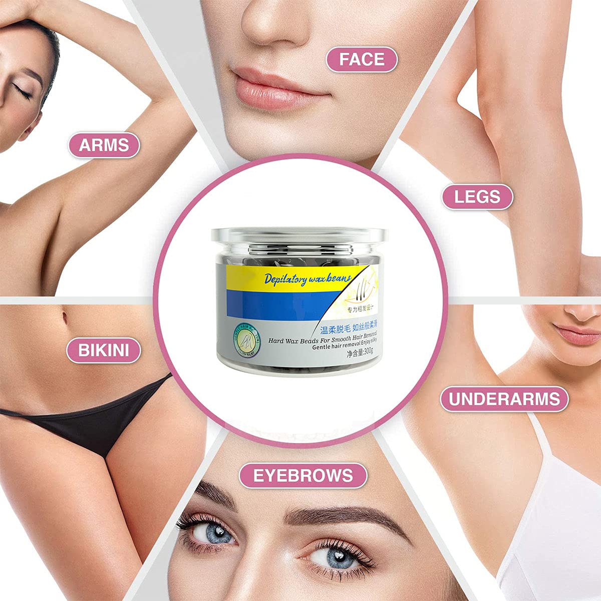 Hard Wax Beads, Hair Removal Waxing Beads For Men Women, Hard Wax Beans For Body, Bikini, Legs, Unde