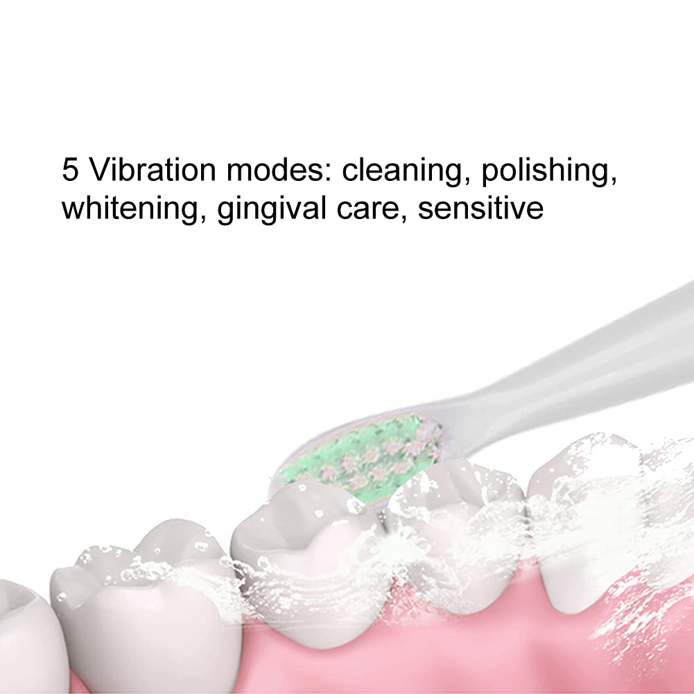 Electric Sonic Toothbrush, USB Rechargeable Power Toothbrush, Soft Hair Waterproof Adult Automatic T