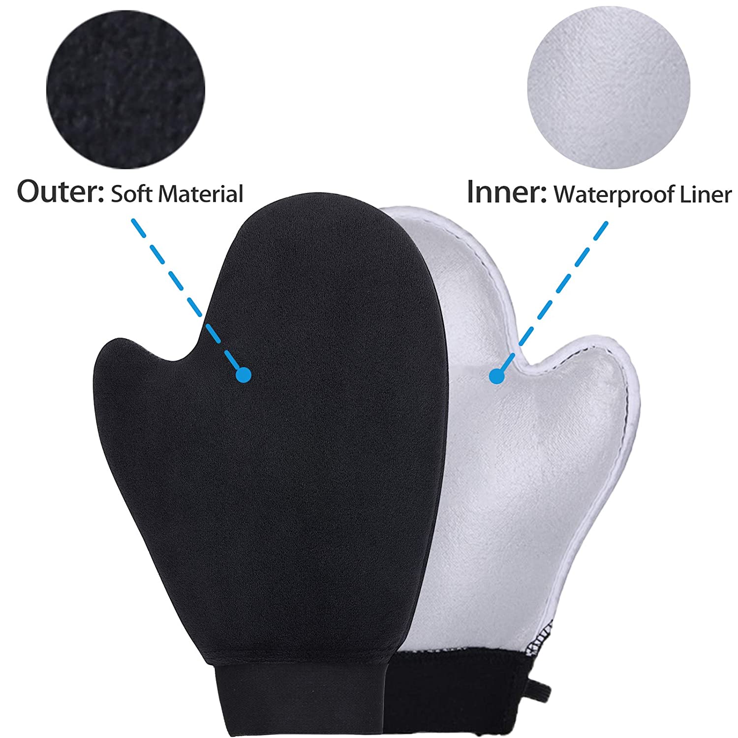 Self Tanning Mitt Applicator, Mini Tanner Mit, Ultra Soft Self Tanning Glove Tanning Mitts with Thum