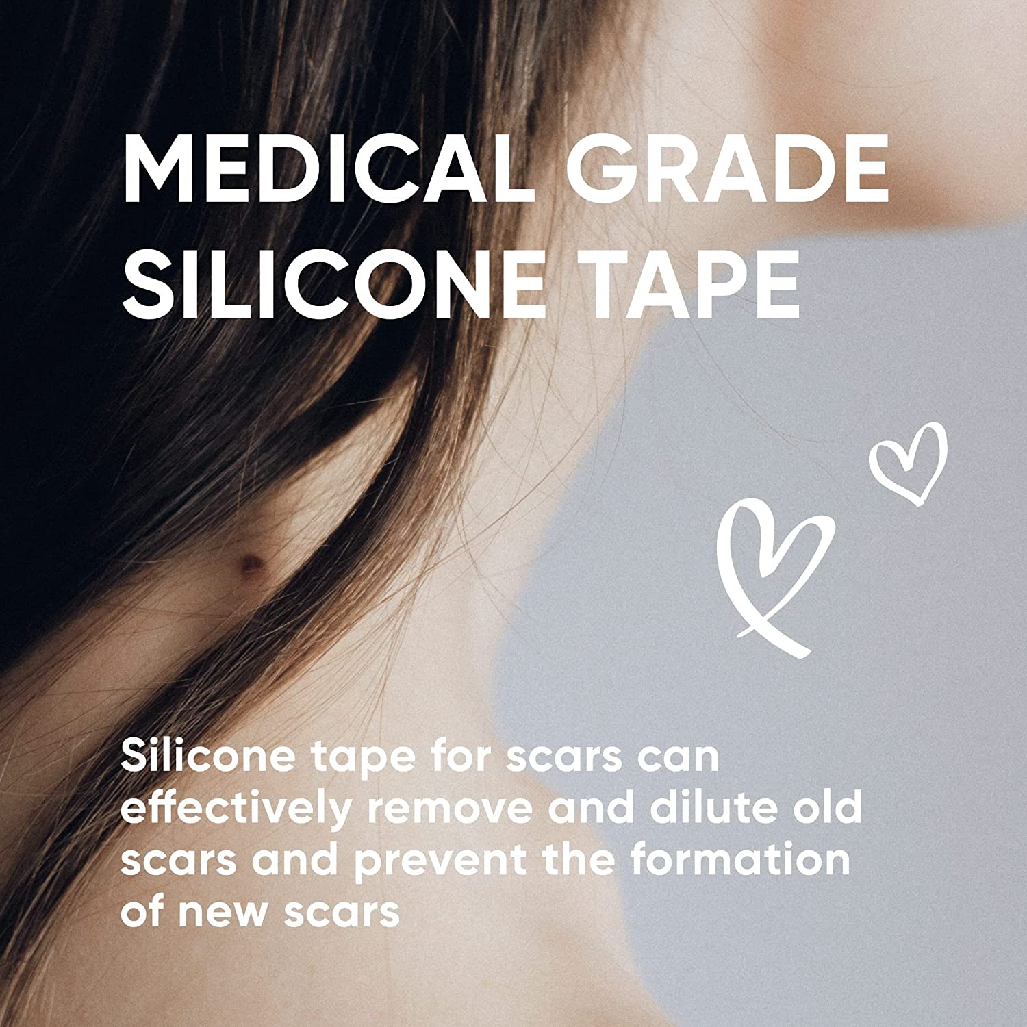 Silicone Scar Removal Sheets - Breathable Reusable & Waterproof Keloid Scar Removal Patches Caused b