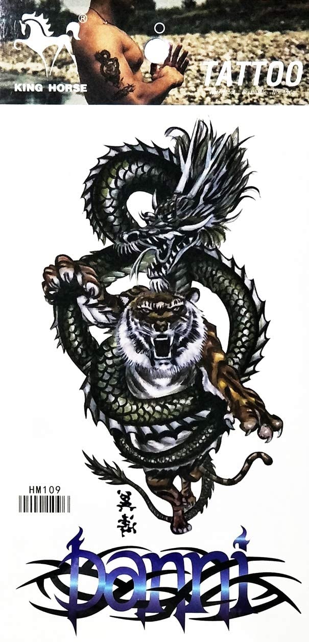 Tattoos 2 Sheets Tiger Dragon Waterproof Temporary Tattoos Festival Flash Fake Tattoo Body Art Stick