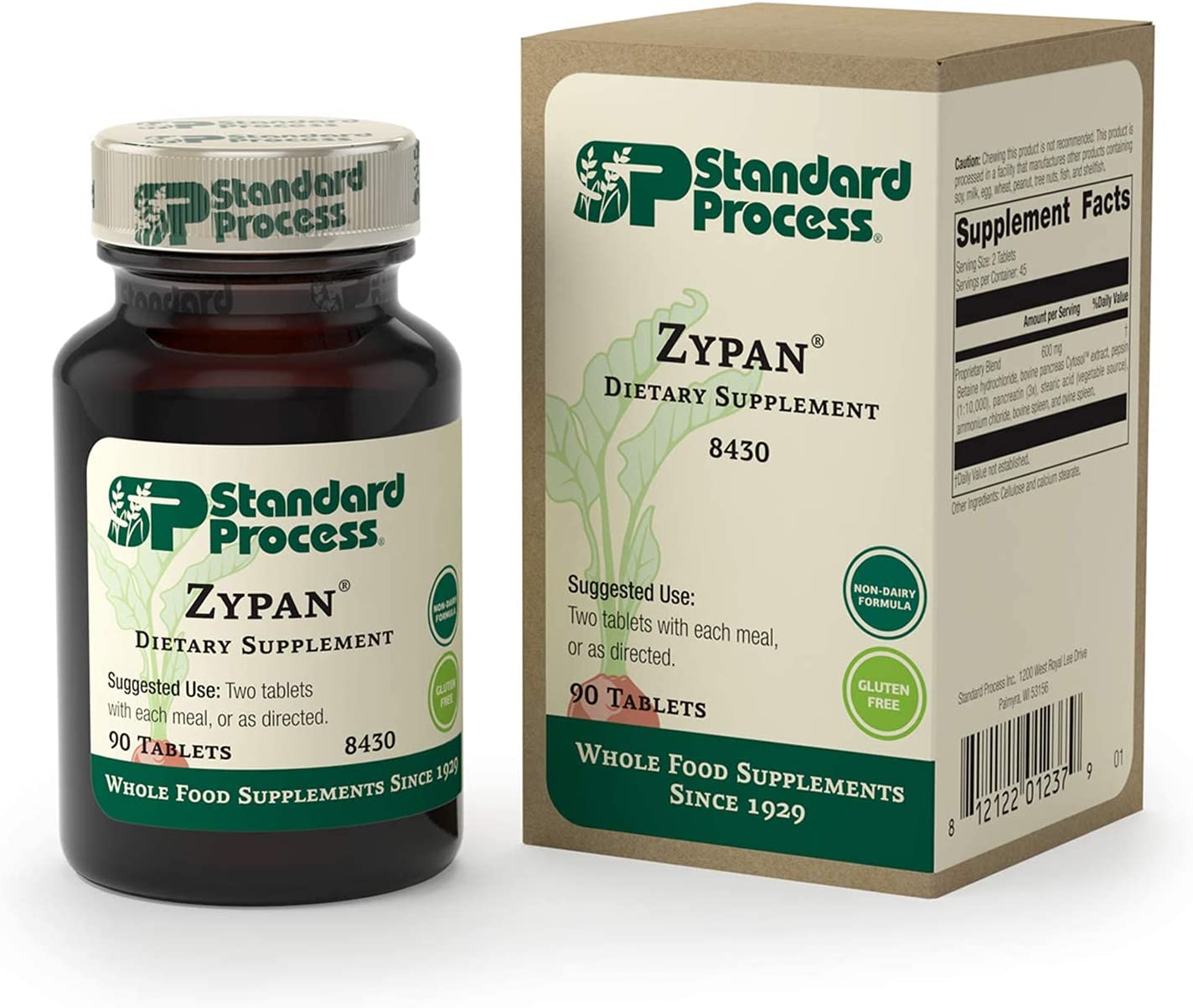 Standard Process Zypan - Whole Food Digestion and Digestive Health with Pepsin, Betaine Hydrochlorid