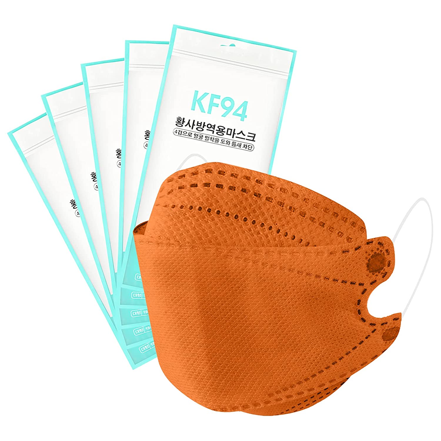 100Pcs Kids KF94 Face_Masks 4-Ply Filtеr Face Protection 3D Face Covering with Designs High Filtrat