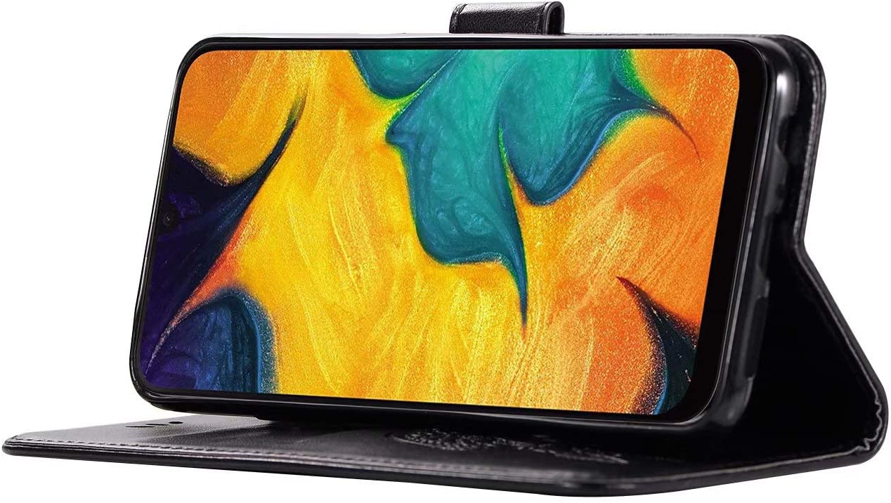 for Samsung Galaxy Note 10 Case, Shockproof PU Leather Flip Case Notebook Wallet Cover Embossed Cute