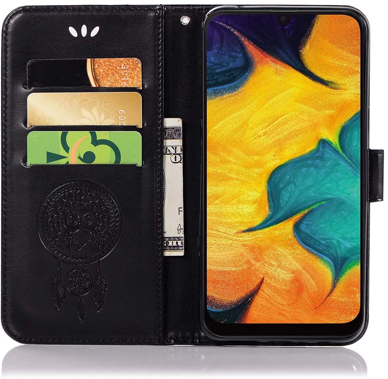 for Samsung Galaxy Note 10 Case, Shockproof PU Leather Flip Case Notebook Wallet Cover Embossed Cute