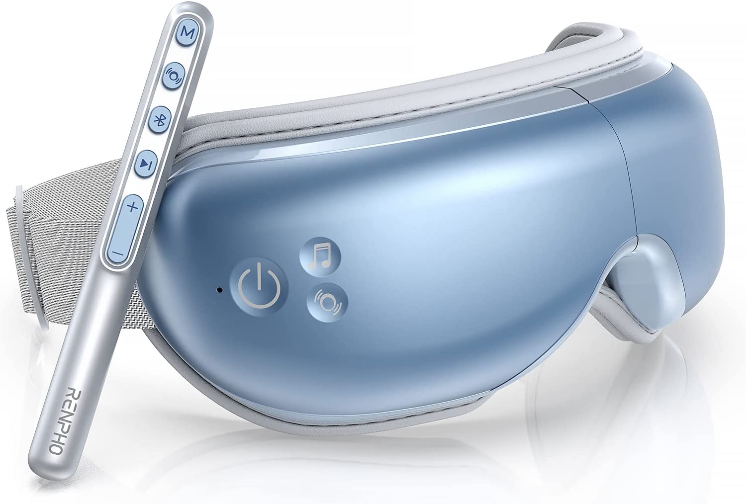 Eye Massager with Heat, Compression, Vibration Bluetooth Music and Remote Control & Back Massager