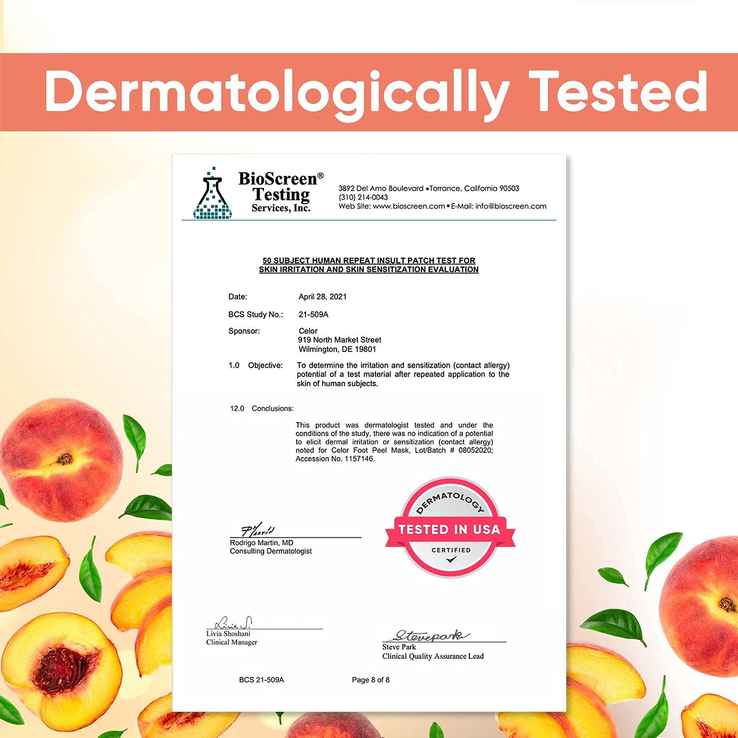 Foot Peel Mask Peach (2 Pairs) - Foot Mask for Dry Cracked Feet and Remove Dead Skin - Foot Exfoliat