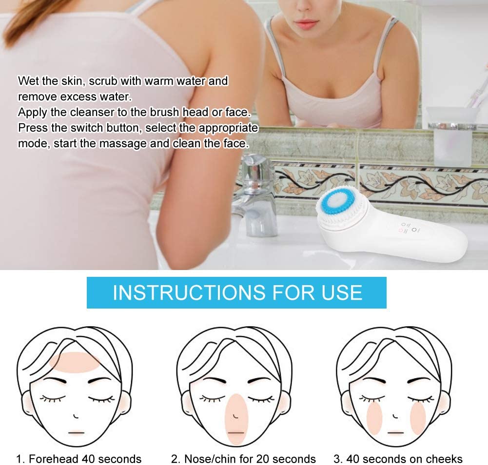 Vbestlife Electric Facial Cleansing Brush, Wireless Induction Charging Convenient Facial Cleansing I